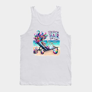 Skeleton Beach Hair Don't Care 3 Tank Top